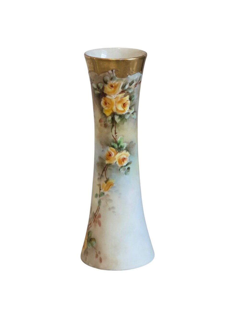 Karlsbad Austria Porcelain Flower Bud Vase Tall Slender 3.25" x 9.5"